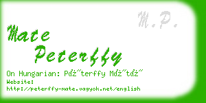 mate peterffy business card